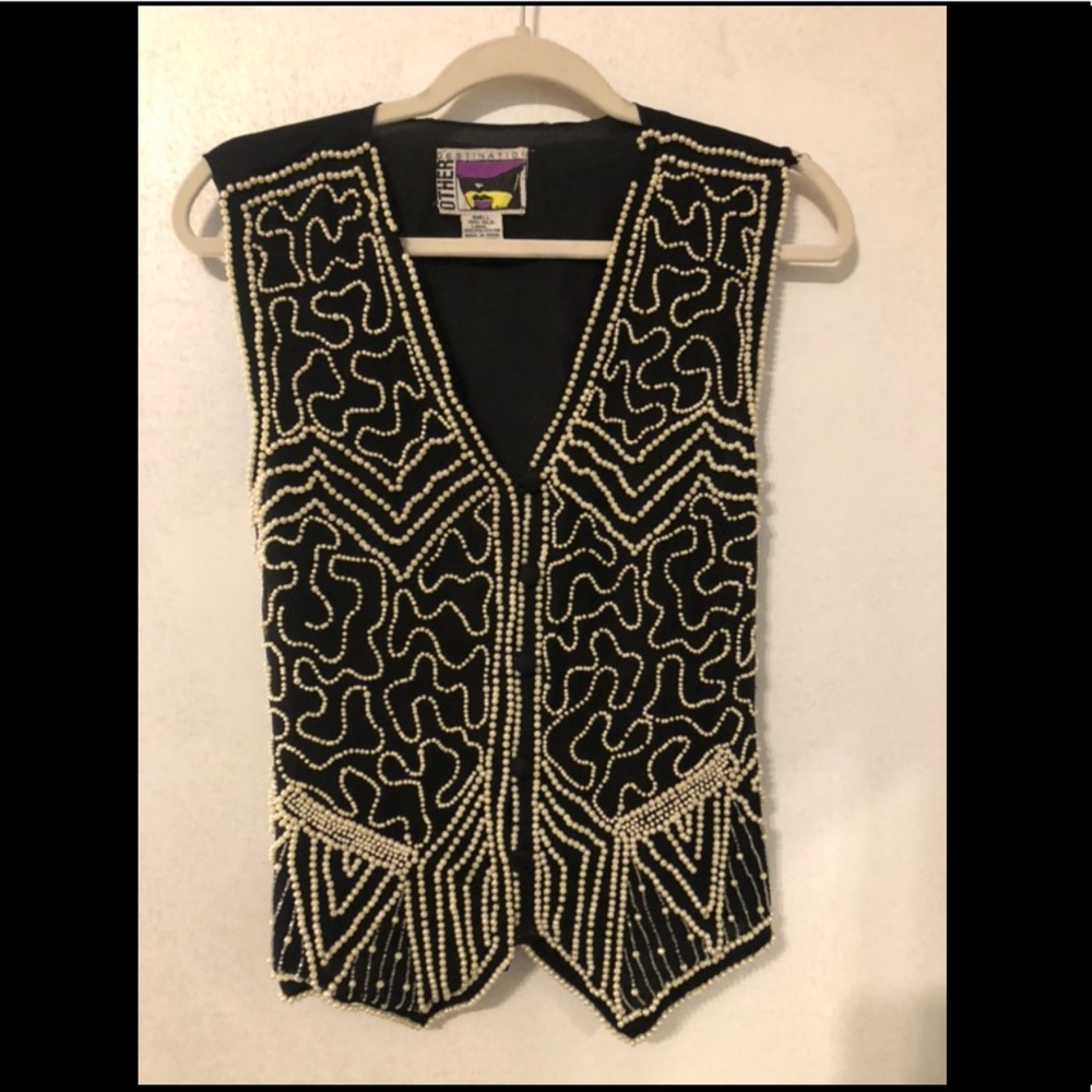 Vintage Silk Pearl Vest
